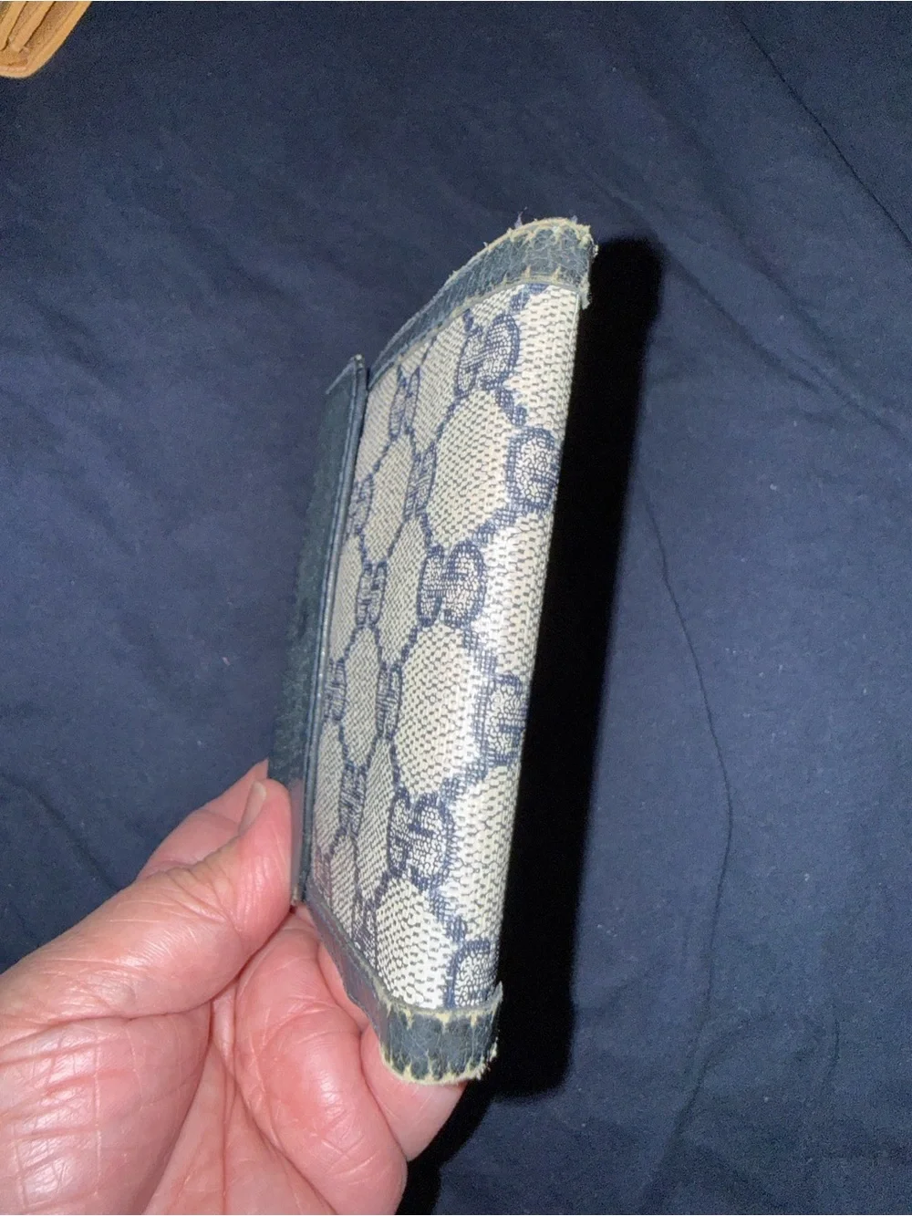 Gucci Dark Blue Leather compact Wallet